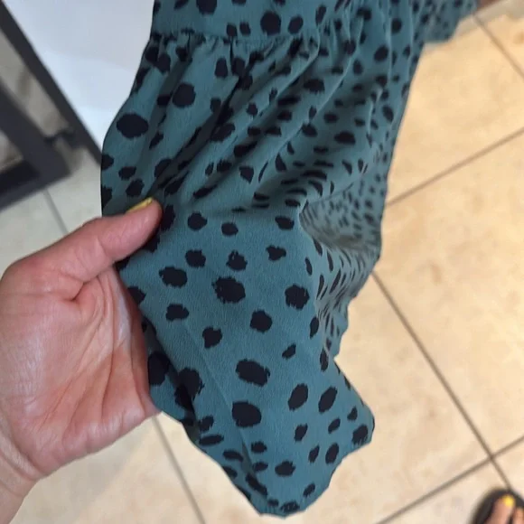 Misguided Women’s Long sleeves leopard print maxi dress Green/black Size Small - Picture 6 of 12